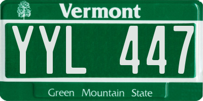 VT license plate YYL447