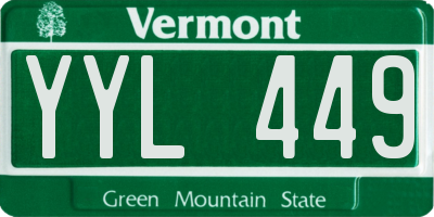 VT license plate YYL449