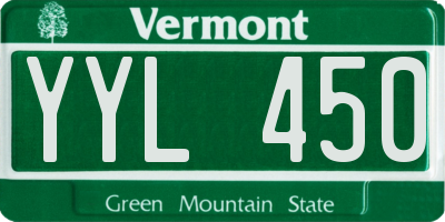 VT license plate YYL450
