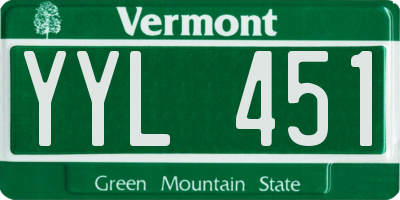 VT license plate YYL451