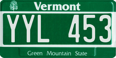 VT license plate YYL453