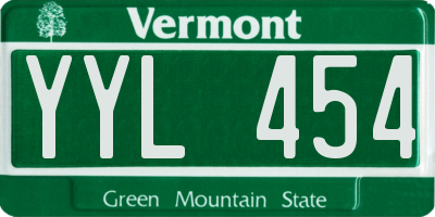 VT license plate YYL454