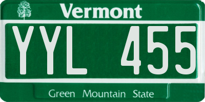 VT license plate YYL455