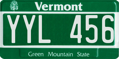 VT license plate YYL456