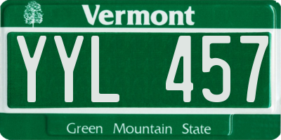 VT license plate YYL457