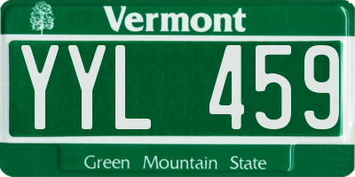 VT license plate YYL459