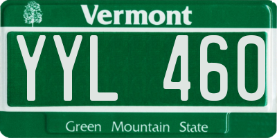 VT license plate YYL460