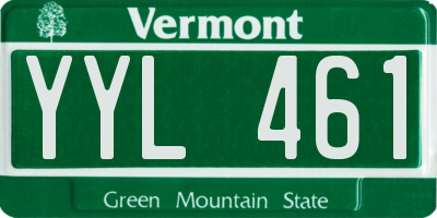 VT license plate YYL461
