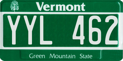 VT license plate YYL462