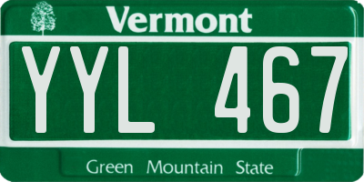 VT license plate YYL467