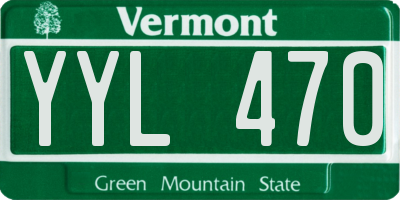 VT license plate YYL470