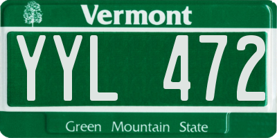 VT license plate YYL472