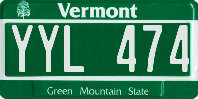 VT license plate YYL474