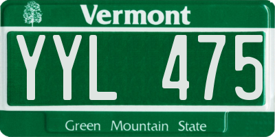 VT license plate YYL475