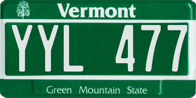 VT license plate YYL477