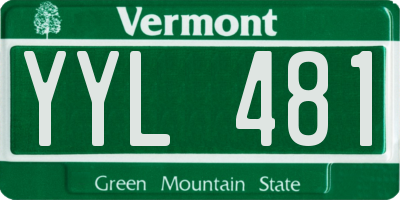 VT license plate YYL481