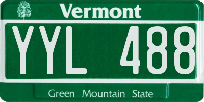 VT license plate YYL488