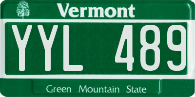 VT license plate YYL489