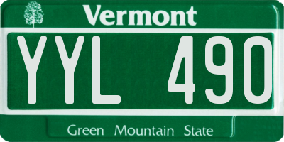 VT license plate YYL490