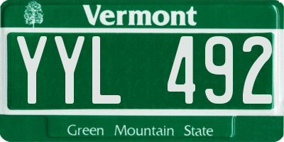VT license plate YYL492