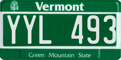 VT license plate YYL493