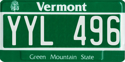 VT license plate YYL496