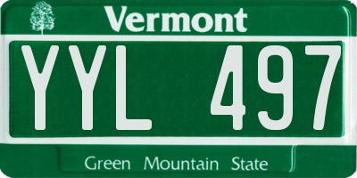 VT license plate YYL497