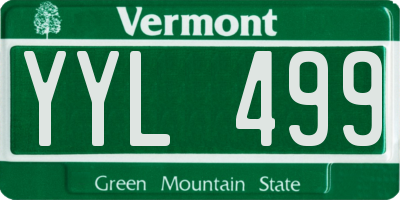 VT license plate YYL499