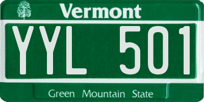 VT license plate YYL501