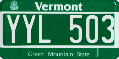 VT license plate YYL503