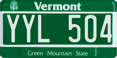 VT license plate YYL504
