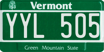 VT license plate YYL505