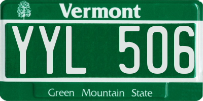 VT license plate YYL506