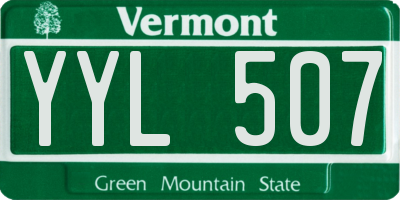 VT license plate YYL507