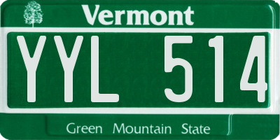 VT license plate YYL514