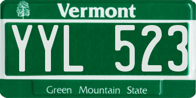VT license plate YYL523