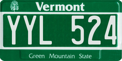 VT license plate YYL524