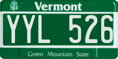 VT license plate YYL526