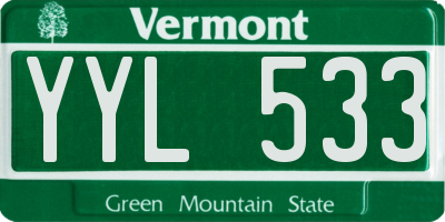 VT license plate YYL533