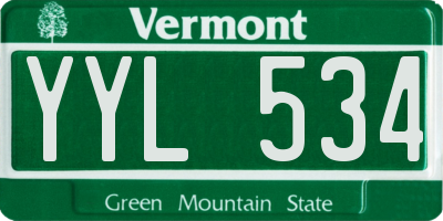 VT license plate YYL534