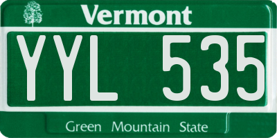 VT license plate YYL535