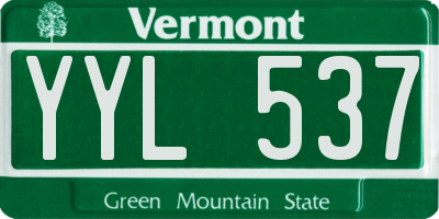 VT license plate YYL537