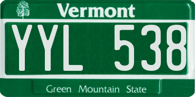 VT license plate YYL538