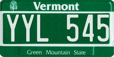 VT license plate YYL545
