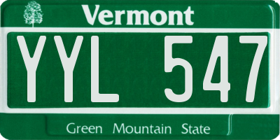 VT license plate YYL547