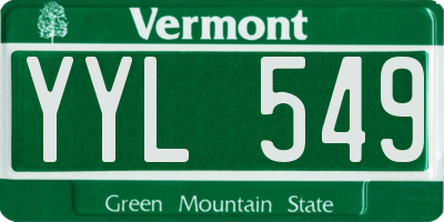 VT license plate YYL549