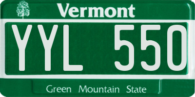 VT license plate YYL550