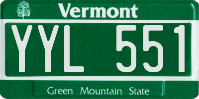 VT license plate YYL551
