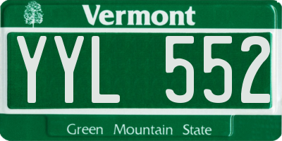 VT license plate YYL552