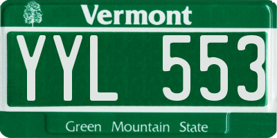 VT license plate YYL553